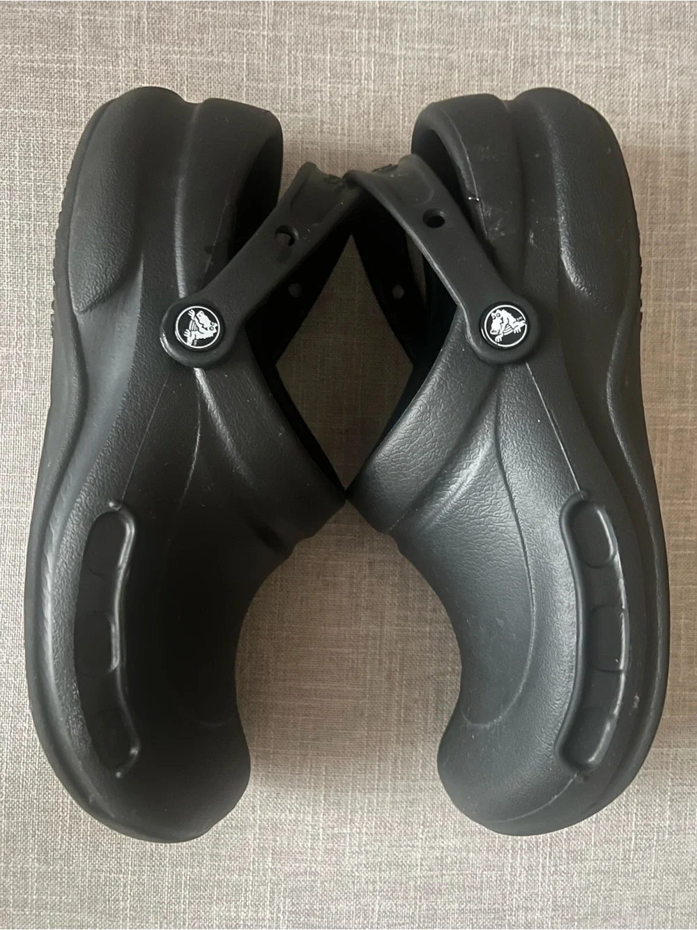 CROCS Classic Black Clogs, Mens 10, Heel Strap, outdoors casual